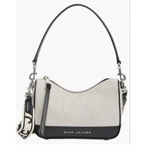 New Marc Jacobs Convertible Canvas Shoulder Bag Beige /Black